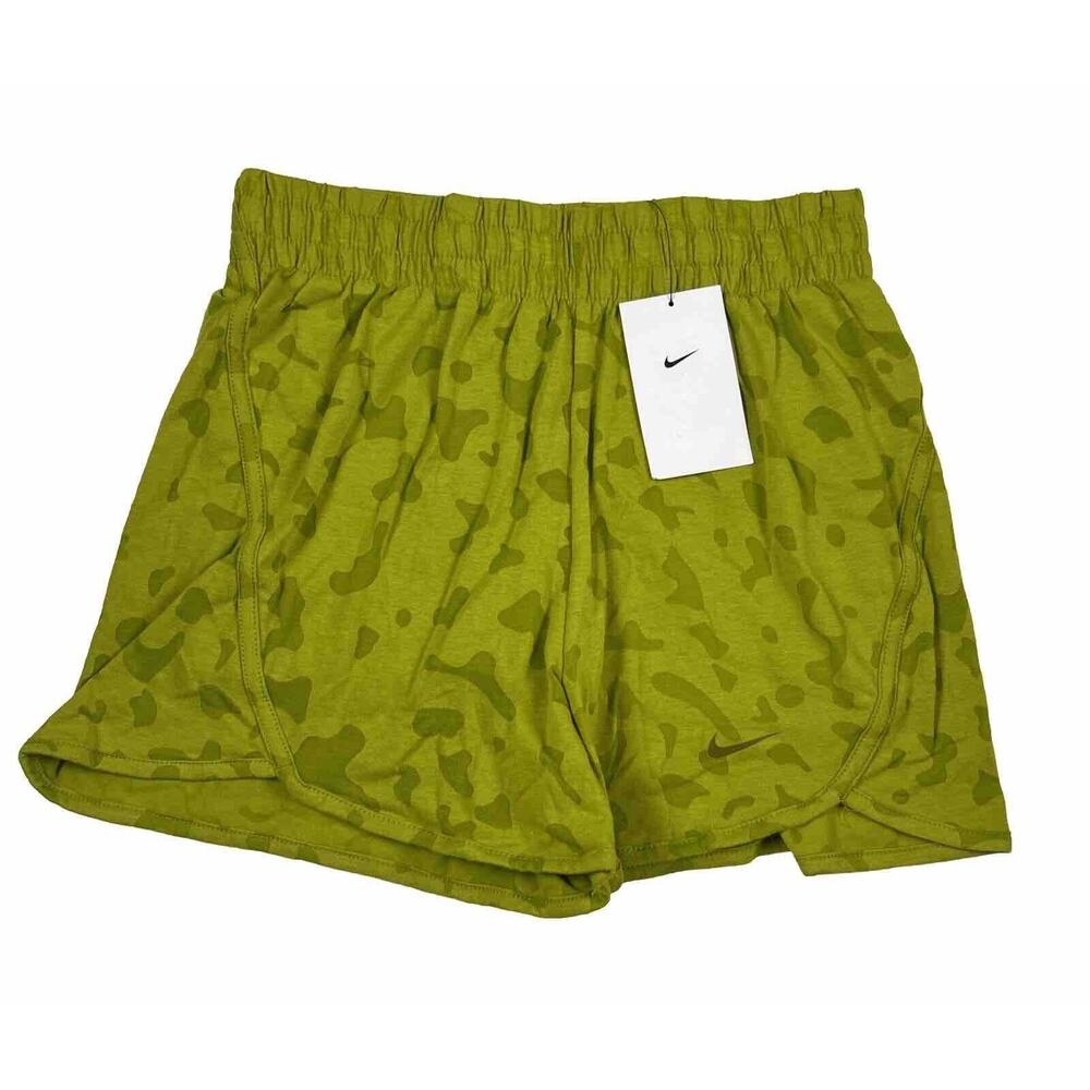 Nike Dri-FIT Kids Training Shorts 4” Green, Terry Lined Size L, HR Animal Print